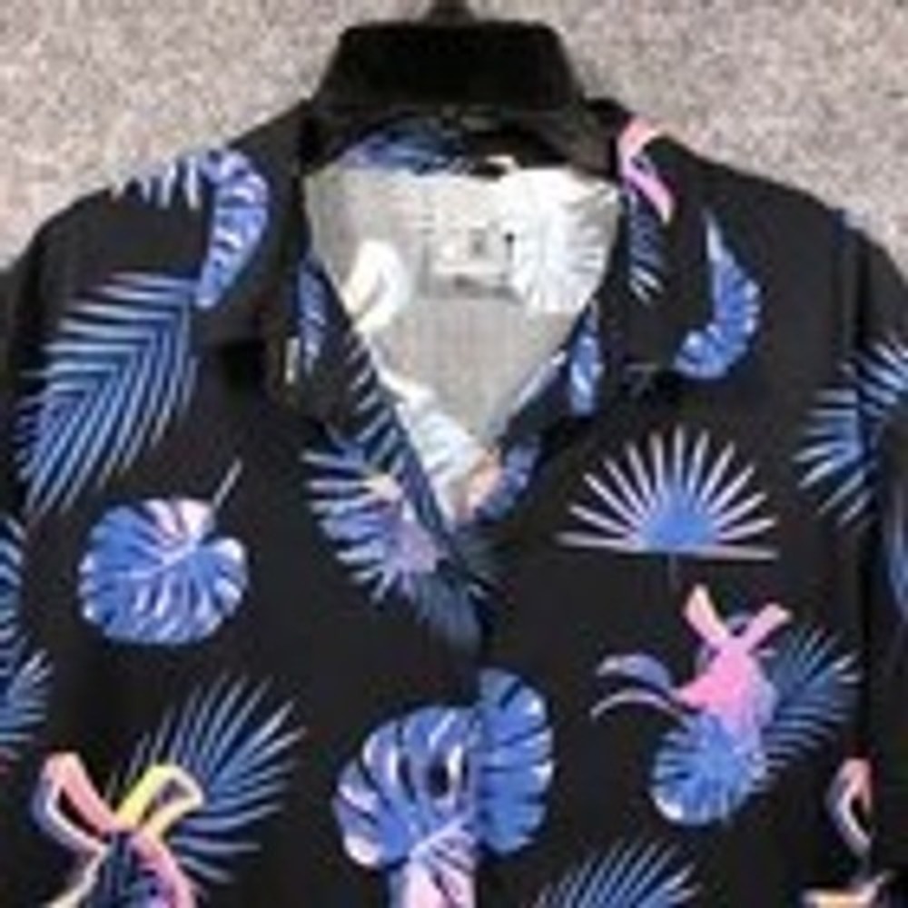 Tropical Floral Camp Shirt for Men's ,Sz M‎ Short Sleeve Button Down Hawaiian
